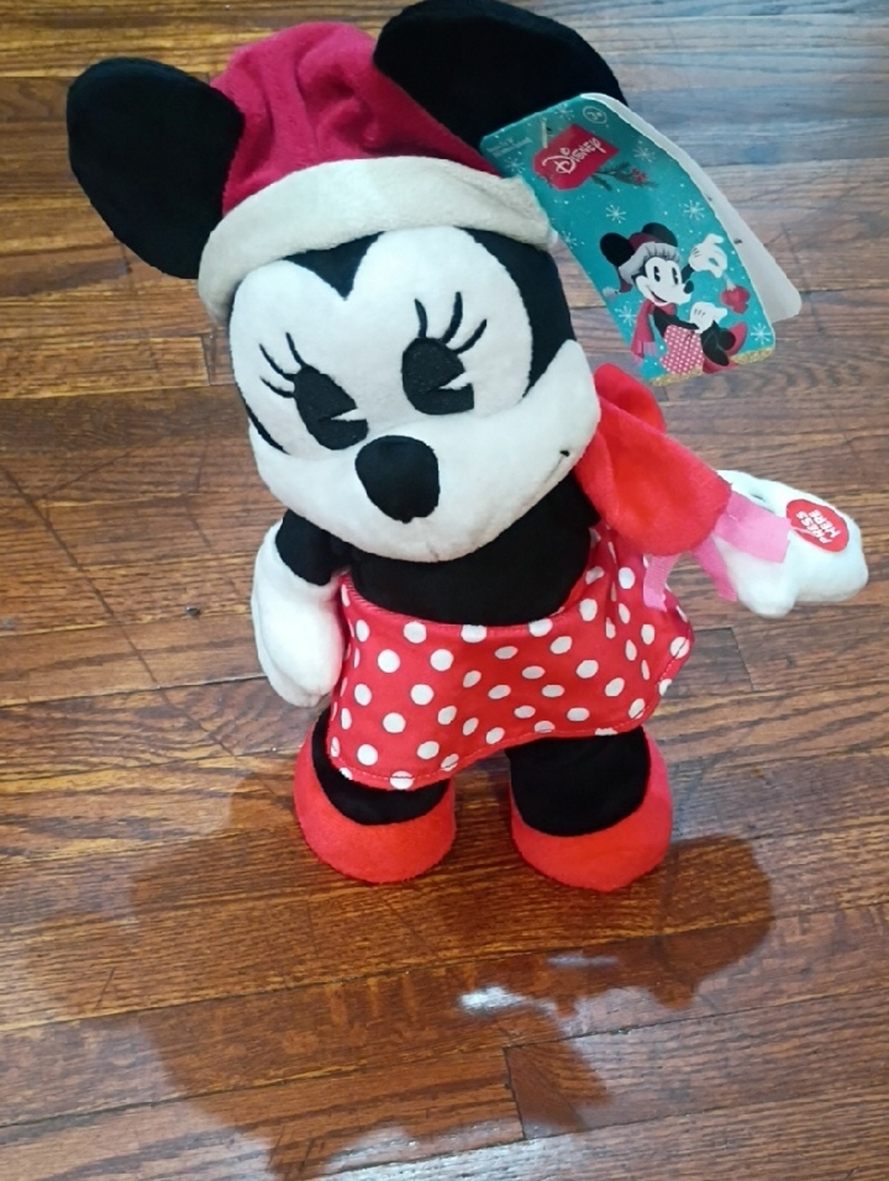 Disney Minnie Mouse Red & White Polka Dot Holiday Plush